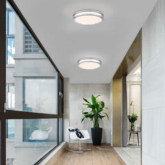 16" LED Flush Mount Ceiling Light, 25W, 1750 Lumens, 3CCT Selectable, Brushed Nickel Finish, ETL Listed