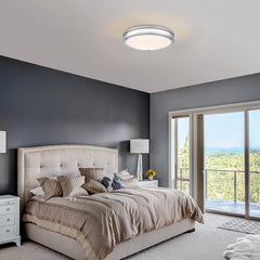 16" LED Flush Mount Ceiling Light, 25W, 1750 Lumens, 3CCT Selectable, Brushed Nickel Finish, ETL Listed