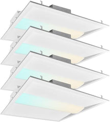 (4pack) 2x2FT LED Troffer Panel | 20W/25W/30W/35W/40W Power Adjustable | 5CCT Color Selectable Drop Ceiling Light