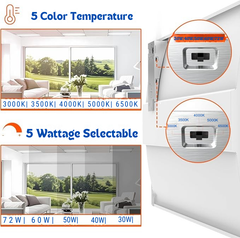 (4Pack) 2x4FT 30W/40W/50W/60W/72W LED Troffer Panel Light | 5CCT Selectable | Drop Ceiling Fixture 35K-65K