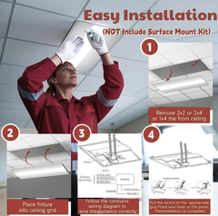 (4Pack) 2x4FT 30W/40W/50W/60W/72W LED Troffer Panel Light | 5CCT Selectable | Drop Ceiling Fixture 35K-65K