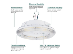 40/60/80W LED Circular Canopy Light, 12” Diameter, 4/5/57K, 12000lm, AC120-277V, Commercial Outdoor Fixture