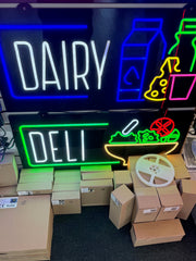 Assorted Neon Signs 30" with power supply and chain/ Business Window Signs Super LED Plus