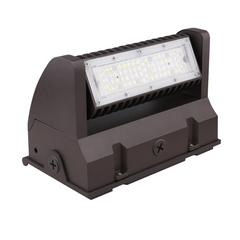 40W LED Rotatable Wall Pack Light – Brown Housing, 5000K Daylight, AC 120-277V | Model WPB-40W-120V-50K-V2
