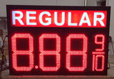 LED Gas Price Sign – Cabinet with "Regular" written on top | Digital Fuel Price Display | Bright LED Signboard 10in to 36in