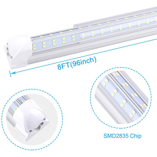 T5 8FT Integrated LED Tube Light | 60W | Clear Cover | 6500K | Strip Fixture