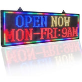 LED Scrolling Display Banner, Full Color Indoor Advertising Sign, 40" x 14", Programmable, Remote Controlled