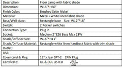Floor Lamp-Hotel Lighting-23W Silver Color Led Plus