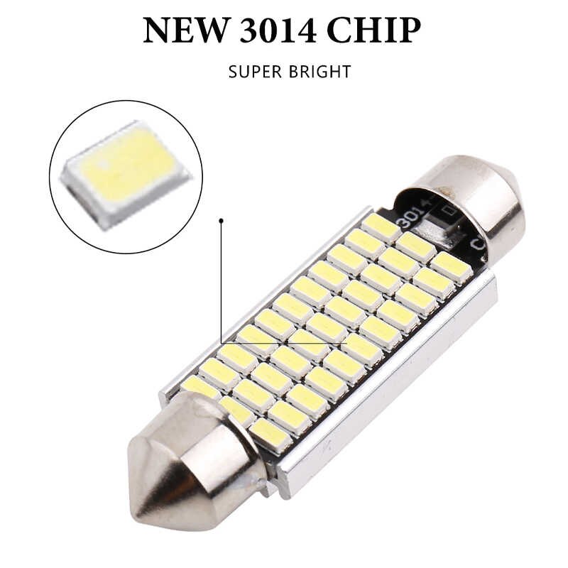 LED Festoon Dome Light – C10W Interior Light 31mm/36mm/39mm/41mm, 12V Car Dome Lamp, 4014 SMD 24/30/36/39 LEDs Reading Light