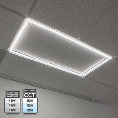 (4pack) 2x4ft-LED Edge Light (T Bar) for Recessed Drop Ceilings-40W/50W/60W-Color Selectable 3000K/3500K/4000K/5000K/6500K-120-277V-Dimmable