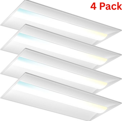 (4Pack) 2x4FT 30W/40W/50W/60W/72W LED Troffer Panel Light | 5CCT Selectable | Drop Ceiling Fixture 35K-65K