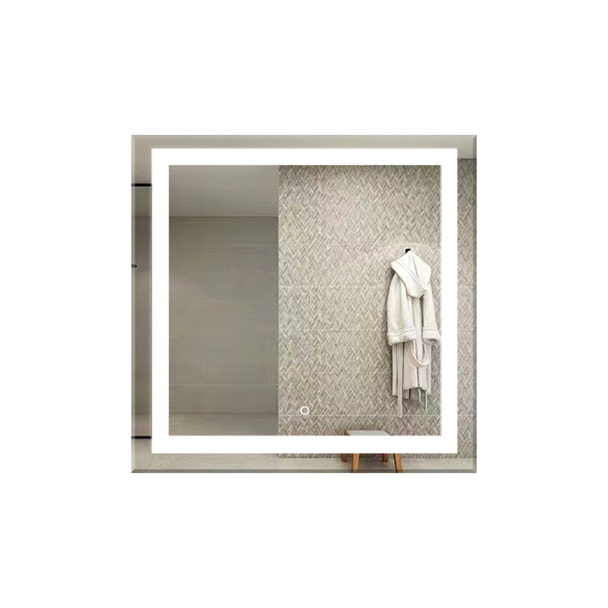 30"x30" LED Mirror Light, Dimmable Wall-Mounted Vanity Mirror