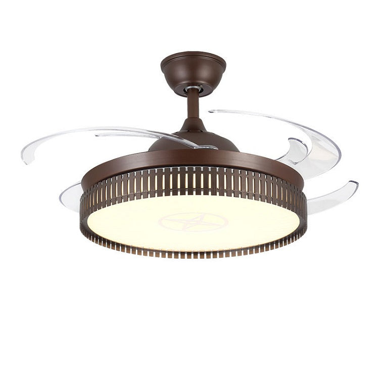 Modern Black Ceiling Fan with Light #1962 – 42" LED, Remote Control, Retractable Blades, DC 30W Motor, 36W*2 LED, AC 110V