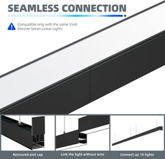 4FT Linear Light BAR with Remote,45W,3000K to 6000K,4 Packs,Black Led Plus