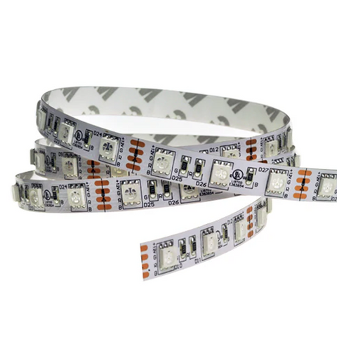 25FT RGB LED Strip Light, SMD 5050, 60 LEDs/M, 12V, Color Changing, UL Listed