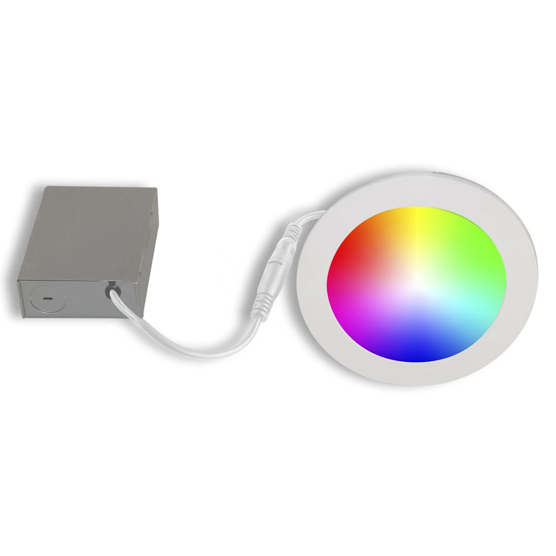 Smart WiFi 6" LED Recessed Light – 13W RGB+White, 90W Equivalent, Alexa Google Assistant Compatible Smart Home Fixture
