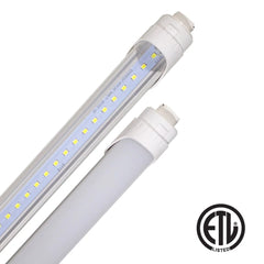 8ft 40W LED Tube - R17D Base - Frosted / Clear –Box of 20 (ETL Certified)