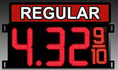 LED Gas Price Sign – Cabinet with "Regular" written on top | Digital Fuel Price Display | Bright LED Signboard 10in to 36in