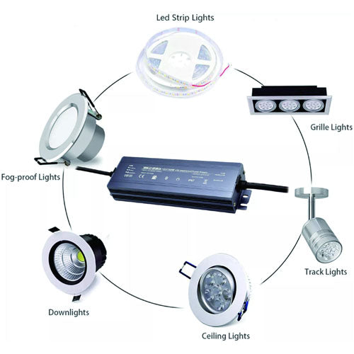 200W LED Power Supply, Ultra-Thin, 12V, Dimmable, IP67 Waterproof Driver for Outdoor