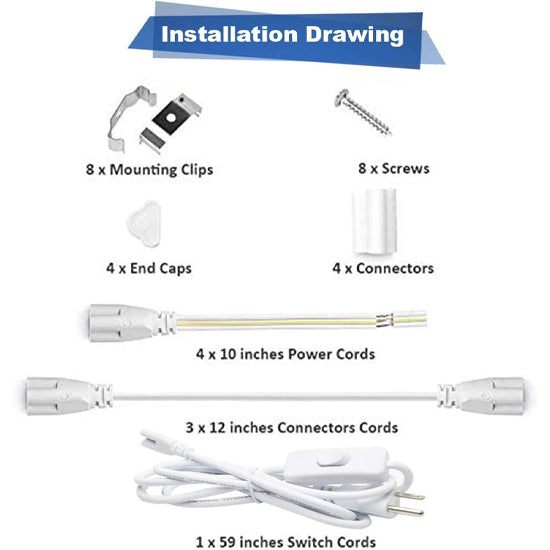 T5 Integrated LED Tube Light | 5ft 32W Fixture | Clear Lens Strip Light