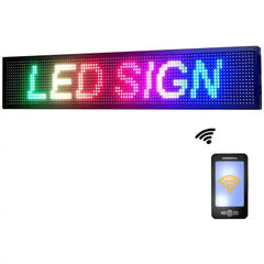 LED Scrolling Display Banner, Full Color Indoor Advertising Sign, 40" x 8", Programmable, Remote Controlled