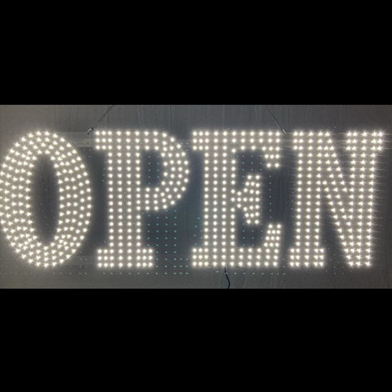 Medium LED Open Sign | 14” x 40” Neon Light | Bright Window Display for Business