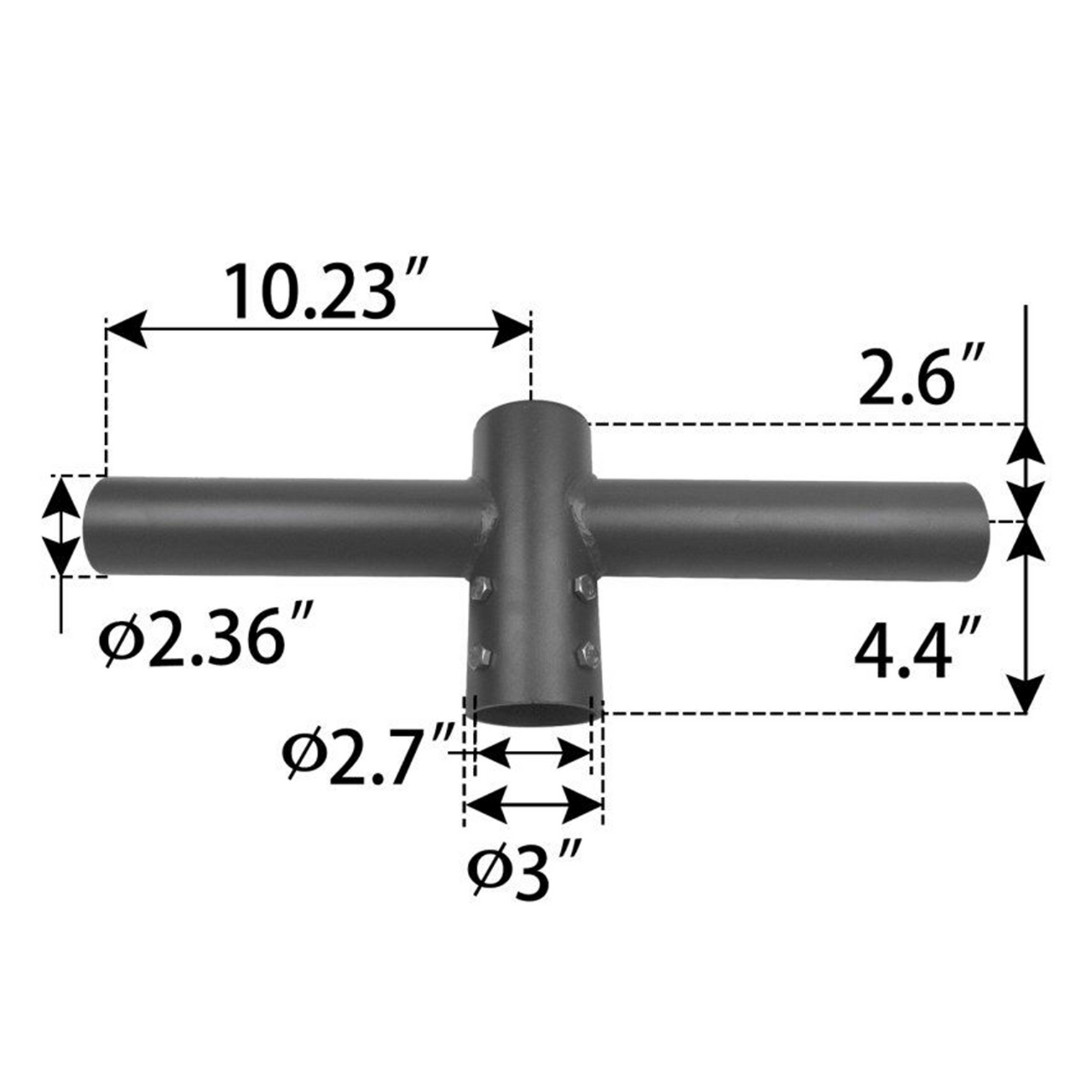 Double Tenon Adaptor, 180° Horizontal Pole Mount for 2 Fixtures | TN2H180D, Light Bracket