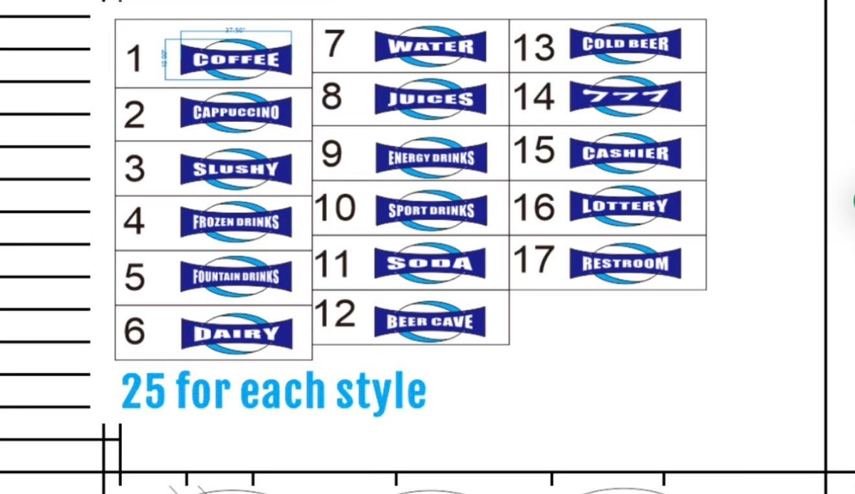 Astro Cooler Door Signs 14x36in