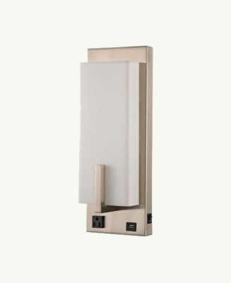 Bedside Wall Sconce for Hotel-Single 15W with power outlet Led Plus