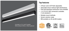 4ft LED Recessed Linear Light, 40/45/50W Selectable Wattage & CCT 3500-6500K