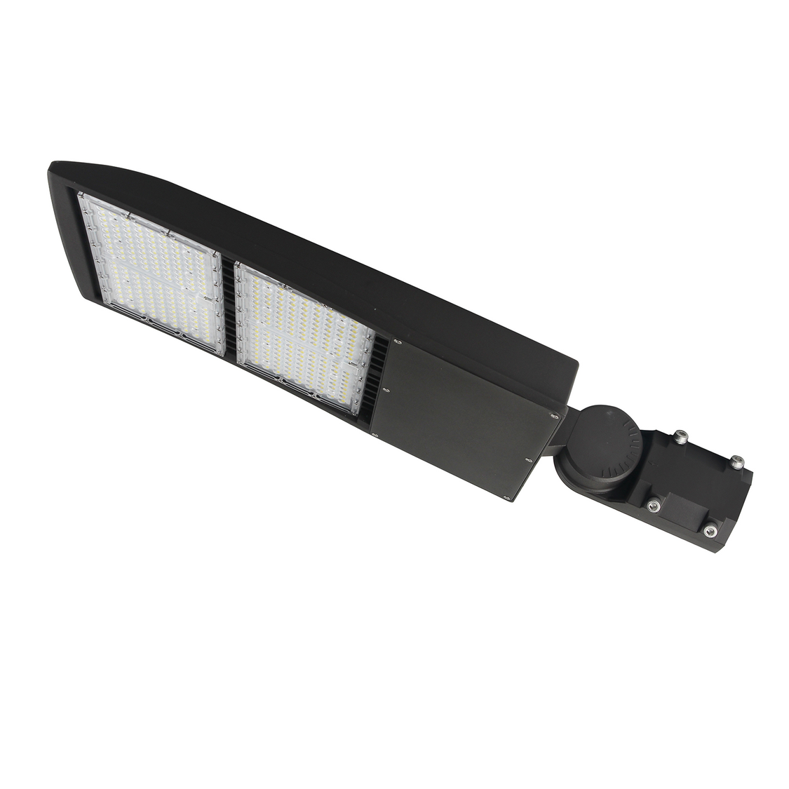 200W LED Shoebox Area Light, 5000K, Photocell, Brown Housing, 120–277V | Parking Lot Street Lighting Fixture